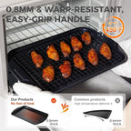 HONGBAKE 9-Piece Non Stick Baking Pans Set with Wave Texture for Reduced Oil, 0.8mm Thick Non Toxic Bakeware Sets, Includes Stackable Cookie Sheets for Oven Cooking, Cake Pan, Muffin Pan, Blue