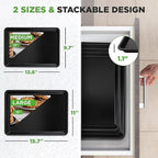 NutriChef 2-Piece Baking Sheet Non Stick - Premium Carbon Steel Cookie Sheets for Baking - Large and Medium Baking Trays for Oven - Black