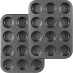 Walooza Muffin Cupcake Pan, Nonstick 12 Cupcake Tray, Cheesecake Pan for Baking