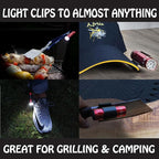 BBQ Croc 3 in 1 Barbecue Tool 15-inch with Flashlight - Extra Light Tongs, Spatula and Grill Scraper (Green)
