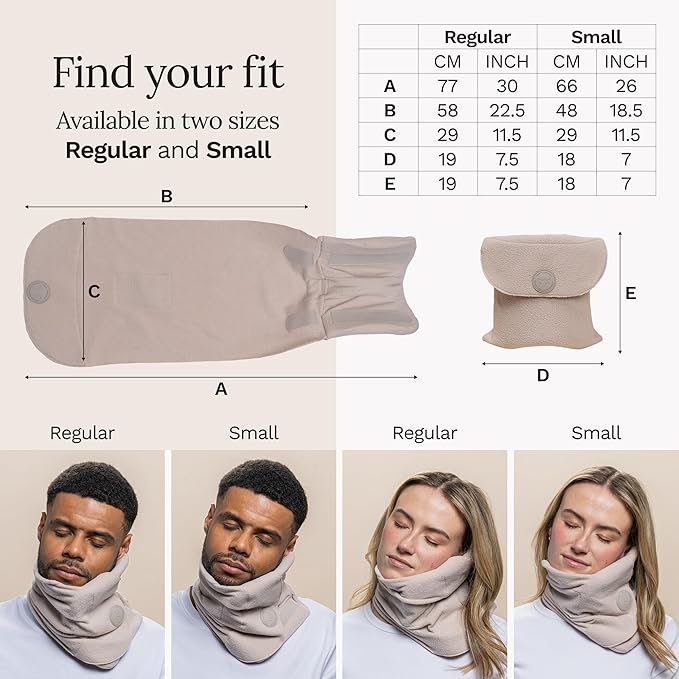 trtl Travel Pillow Original 2.0 – Scientifically Proven Super Soft Travel Pillow with Premium Head & Neck Support – for Airplane Travel – Machine Washable – Lightweight & Compact – Sand Beige