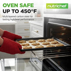 NutriChef Nonstick XL Cookie Sheet Baking Pan - Extra Large 22 Inch x 16 Inch with Raised Edges, Thick Carbon Steel Oven Baking Sheet for Jelly Rolls, Cookies, Cakes, & Pastries - Black