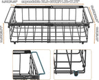 UMDONX Freezer Organizer Bins – Expandable from 11.2" to 17.7", Fit 5–10 Cu.Ft Chest Freezer, Hanging Storage Baskets for Deep Freezer, Easy Slide Access, 2 Pack (Black)