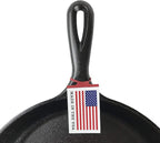 Lodge Seasoned Cast Iron Skillet - PFAS-Free, Non-Toxic Cookware - Use with an Oven, Stove, Grill, or Campfire - Naturally Non-Stick & Oven Safe - 12 Inches
