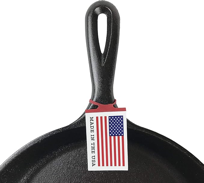 Lodge Seasoned Cast Iron Skillet - PFAS-Free, Non-Toxic Cookware - Use with an Oven, Stove, Grill, or Campfire - Naturally Non-Stick & Oven Safe - 12 Inches
