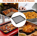 Professional-Grade 1-Pack PTFE Mesh Oven Baskets, 11.5x13.5x1 Inch Non-Stick Solid Oven Trays for Commercial Kitchens & High-Volume Cooking