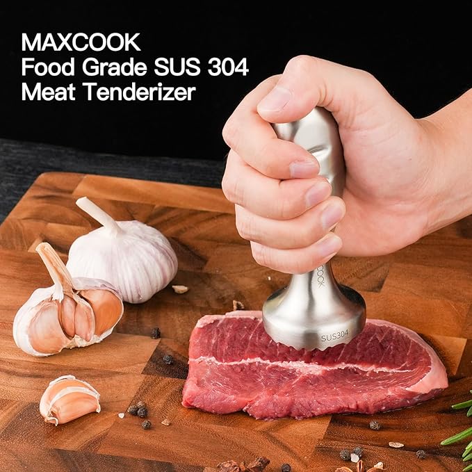Meat Tenderizer, 304 Stainless Steel Meat Pounder, Meat Mallet for Cooking, Kitchen Tenderizer Tool for Chicken Steck Beef Pork (Dishwasher Safe)