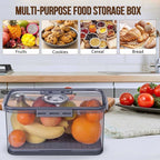 Gifhomfix Bread Box Bread Boxes for Kitchen Counter Airtight, Time Recording Bread Storage Container with Lid, Bread Keeper for Homemade Bread, Toast, Bagel, Donut and Cookies, LARGE Grey