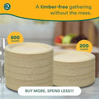 ECO SOUL Compostable 9 Inch(1000-Pack) Biodegradable Heavy-Duty Disposable Eco-Friendly Paper Plates for Christmas Dinner & Parties, Wedding, Event