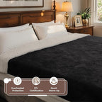 Electric Heated Blanket Twin Size - 62"x84", Soft Flannel Heating Blanket, 10 Heating Levels, 1-12 H Auto Shut Off, Breathable Warm and Washable for Bed, Dark Grey
