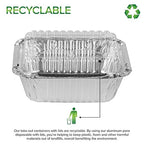 Stock Your Home 1 lb Small Aluminum Pans with Lids (25 Pack), Foil Pans with Clear Plastic Lids, Disposable Cookware & Takeout Trays for Restaurants & Catering