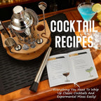 Silicone Pad Included Cocktail Shaker Set Bartender Kit,Mixology Bartender Kit 13-Piece with Bamboo Stand,Martini Shaker Kit with All Essential Accessory Tools for Drink Mixing Gift for him or her