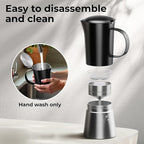 Stovetop Espresso Maker, Stainless Steel Moka Pot 6 Cup Espresso Maker (12 fl oz), Italian Coffee Pot, Compatible with Gas, Electric and Induction, Black & Silver Finish