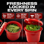 5 Gallon Chef Master Salad Spinner Dryer – Large Capacity, Economy Lettuce Spinner and Fruit Washer Bowl with Strainer - Sealed Gearbox - Fits 5-6 Heads of Lettuce - Durable Spinner Mechanism - 90008
