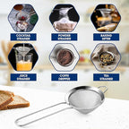 Fine Mesh Strainer with Handle – 3.3" Tea Strainer for Loose Tea Leaves and Coffee, Stainless Steel Tea Infuser with Handle – Good for Brewing Tea and Coffee