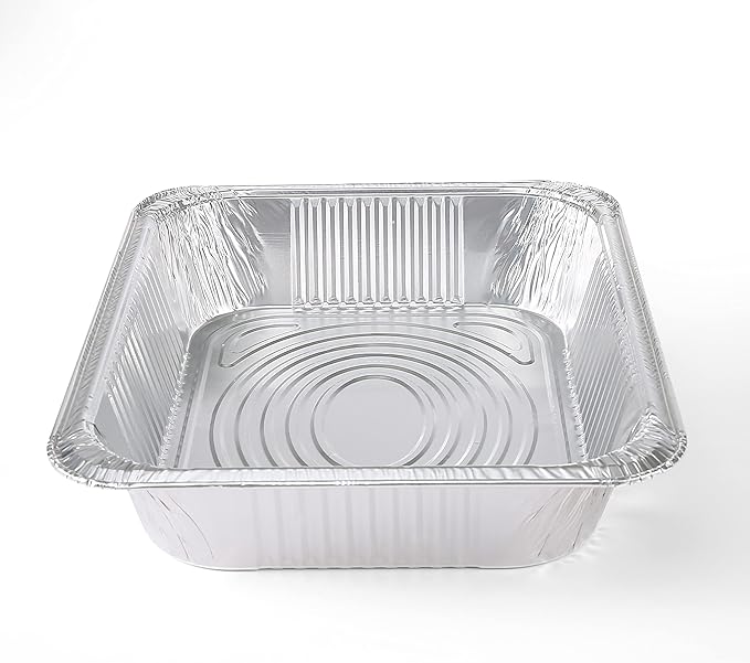 Glad Disposable Half Size Aluminum Steam Pans, Deep Heavy Duty Foil Pans for Steaming, Baking, Roasting, Meal Prep, Catering & Freezer Storage, 12.5 x 10.25 x 2.5 Inch, 2 Count - 2 Pack