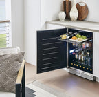 Zephyr Presrv 24 Inch Outdoor Wine Fridge & Beverage Refrigerator Single Zone Under Counter - Drink Chiller Freestanding Stainless Steel Door - 136 cans (Single-Zone Outdoor Wine & Beverage Cooler)