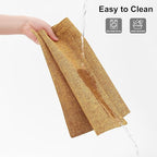 Homaxy Cloths Placemats for Dining Table Set of 6, Heat Resistant Washable Cotton Linen Blend Table Mats, Easy to Clean Place Mats for Indoor Outdoor Party Kitchen Decoration, 13" x 19", Amber
