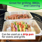 IDL Packaging Full Size Aluminum Steam Table Pans with Lids - Deep, 21" x 13" x 3" (Pack of 10) - Disposable Foil Pan for Grilling, Roasting, BBQ, Cooking, Baking, Freezing