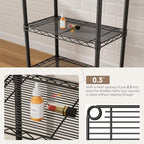 SINGAYE 6 Small Wire Shelves Kitchen Pantry Close Home Organizers and Storage Bathroom Shelf Laundry Room Organization Adjustable Book Metal Garage Shelving Unit