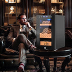 25L Cigar Electric Humidor, 200 Counts Large Capacity,Thermostatic Electric Cooler Cabinet with Digital LED Screen, Safety Lock,Smart Humidity & Temp Control, Gifts for Men