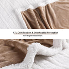 Electric Heated Blanket Full Size - 72"x84", Soft Flannel Heating Blanket, 10 Heating Levels, 1-12 H Auto Shut Off, Breathable Warm and Washable for Bed, Light Brown