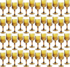 Plastic Wine Glasses, Plastic Goblets Vintage Style Cordial Unbreakable Drinking Glasses, Reusable Drinkware for Wedding Reception, Grand Event Party Supplies (48, Amber)