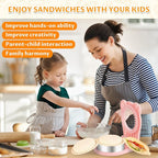 CHICHAUS Uncrustable Sandwich Maker,Sandwiches Pocket Circle Shape 3.7Inch Sandwich Cutter and Sealer,Sandwich Cutter for Kids Breakfast and lunchboxes (Pink)