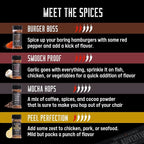 Spice Guru Grill Seasoning Gift Set - 4 Flavor BBQ Seasonings and Rubs - Christmas Gifts for Men Who Cook - BBQ Rub Gift Set - Christmas Grilling Gifts for Men - Gifts for Dad - Gifts for Him