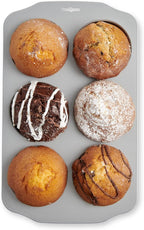 Mrs. Anderson's Baking Nonstick 6-Cup Jumbo Muffin Pan, Carbon Steel with Non-Stick Coating, PFOA Free, 13 x 8.75-Inches