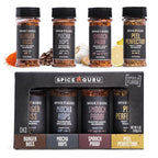 Spice Guru Grill Seasoning Gift Set - 4 Flavor BBQ Seasonings and Rubs - Christmas Gifts for Men Who Cook - BBQ Rub Gift Set - Christmas Grilling Gifts for Men - Gifts for Dad - Gifts for Him