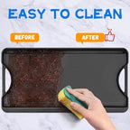 GGC Cast Iron Reversible Griddle, 2-in-1 Griddle Pan for Gas Stove Tops, Gas Grills and Camping, 20 x 10.5 Flat and Ribbed Griddle Plate for Indoor and Outdoor Cooking