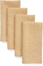 Solino Home Linen Cloth Napkins Set of 4-100% Pure Linen Golden Nugget Dinner Napkins 20 x 20 Inch - Athena, Handcrafted and Machine Washable