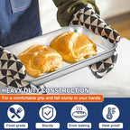 P&P CHEF 10.5 Inch Baking Cookie Sheet, Oven Pan Tray Stainless Steel Sheet Pan for Kitchen, Oven Bakeware for Multi Uses, Shiny Look & Dishwasher Safe, Healthy & Heavy Duty, 2Pcs