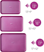 CAROTE 3-Piece Baking Pan Set - Bakeware Set, Baking Sheet Set Including 13 Inch 15 Inch 17 Inch Sheet Pan, Cookie Sheet for Baking, Royal Violet