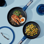 CAROTE 22pcs Pots and Pans Set Non Stick, Nonstick Cookware Set, Dishwasher/Oven/Fridge Safe Pots and Pans, Removable Handle RV Oven Safe Cookware, Induction Kitchen Set, Blue