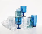 Beaded 15.6 oz Durable Acrylic Double Old Fashioned Drinking Glasses, Shatter-Resistant and Dishwasher-Safe Indoor/Outdoor - Sea Green - Set of 6