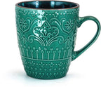 Elama Sea Foam Mozaic 16 Piece Round Stoneware Dinnerware Set in Sea Green