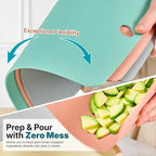 TPU Cutting Board Set of 2 9"x12" - Flexible Cutting Mats for Kitchen Knife Friendly, Cutting Mat Non-Slip Chopping Board Double Sided Scratch Resistant Food Grade Mint Gray