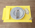 Solino Home Sunshine Yellow Linen Napkins Set of 4-100% Pure Linen Hemstitch Dinner Napkins 20 x 20 Inch - Classic Hemstitch