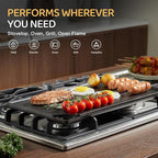 EWFEN Reversible Grill/Griddle, 16.7x9.5'' Pre-Seasoned Cast Iron Griddle Pan, Double Burner Cookware, Rectangular Non-Stick Stovetop Griddle with Handles, Flat Top Plate for Oven, Grill & Campfire