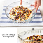 10 Inch Round Pie Plate Glass Pie Pan for Baking Deep Round Pie Plate Dish Great For Apple, Pumpkin, Holiday Pies,Oven Safe Tray (2)
