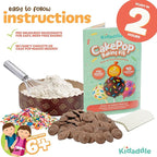 Kidaddle DIY Cake Pop Kit for Kids – Chocolate Drizzle | Kid Baking Kit with Premeasured Ingredients, Decorating Supplies | Made in USA | Certified Kosher | Christmas Kids Gift for Girls & Boys