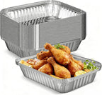 Redriver 7.7'' x 5.7'' Aluminum Foil Pans, 30 Pack Disposable Aluminum Pans, Deep Aluminum Trays, Square Cake Baking Tins for Cooking, Roasting, Heating, Catering Supplies, and Steam Tables(570ml)