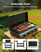 VEVOR Gas Griddle, 4-Burner Flat Top Grill, 29 inch Grill Plate Propane Griddle with Wheels, Lid, 28000 BTU Outdoor Flat Top Grills for Pan-Frying, Grilling, Stir-Frying, & BBQ, Pulse Ignition