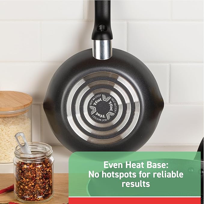 T-fal Specialty Nonstick Handy Pot with Glass Lid 3 Quart Oven Safe 350F Cookware, Pots and Pans, Dishwasher Safe Black