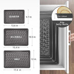 HONGBAKE Nonstick Baking Sheet Pan Set of 3, Cookie Sheets for Oven, Non-Toxic Half/Quarter/Jelly Roll Pans with Floral Swirl Texture, Heavy Duty 0.8mm Thick Oven Trays for Cooking, Dark Gray