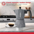 Holstein Housewares - 6 Cup Aluminum Stovetop Espresso Maker and Moka Pot - Great Tasting Traditional Espresso Coffee, Italian and Cuban Café Brewing in Minutes, Silver