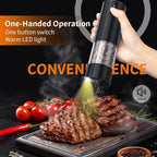 1Pc Electric Salt and Pepper Grinder USB Rechargeable with Warm LED Light, Adjustable Coarseness Lidaop Large Capacity Automatic Salt Pepper Mill Shakers for Kitchen, Restaurant, Outdoor, Black