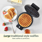 Cuisinart Waffle Maker, 1250W Round Classic Waffle Iron, 5-Setting Adjustable Browning Control, WMR-CANAS, Brushed Stainless